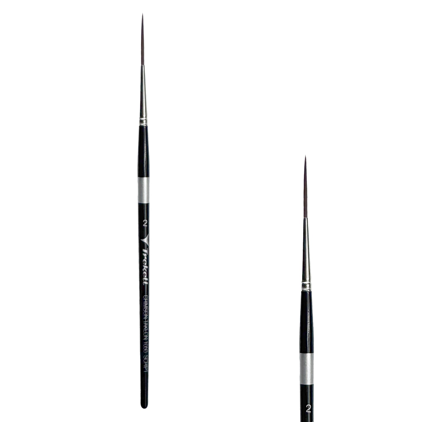 Trekell Crimson Taklon Short Handle Artist Brush - Size #2 Script/Rigger