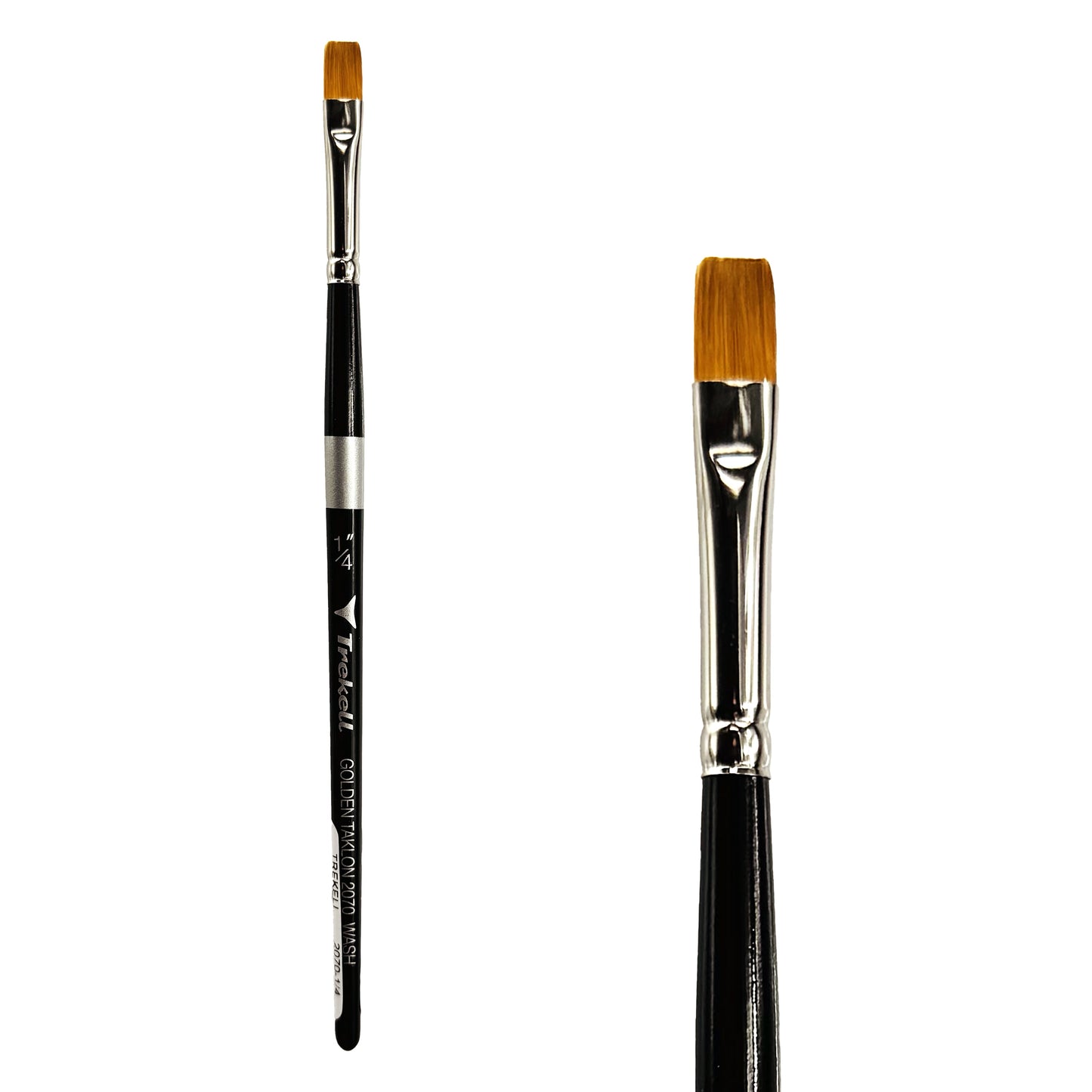 Trekell Golden Taklon Short Handle Artist Brush - Size 1/4" Wash