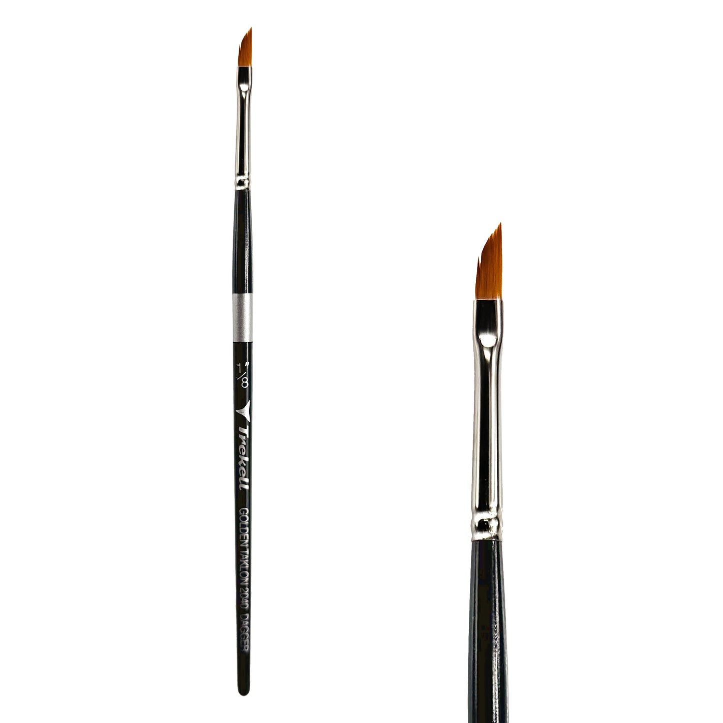 Trekell Golden Taklon Short Handle Artist Brush - Size 1/8" Dagger