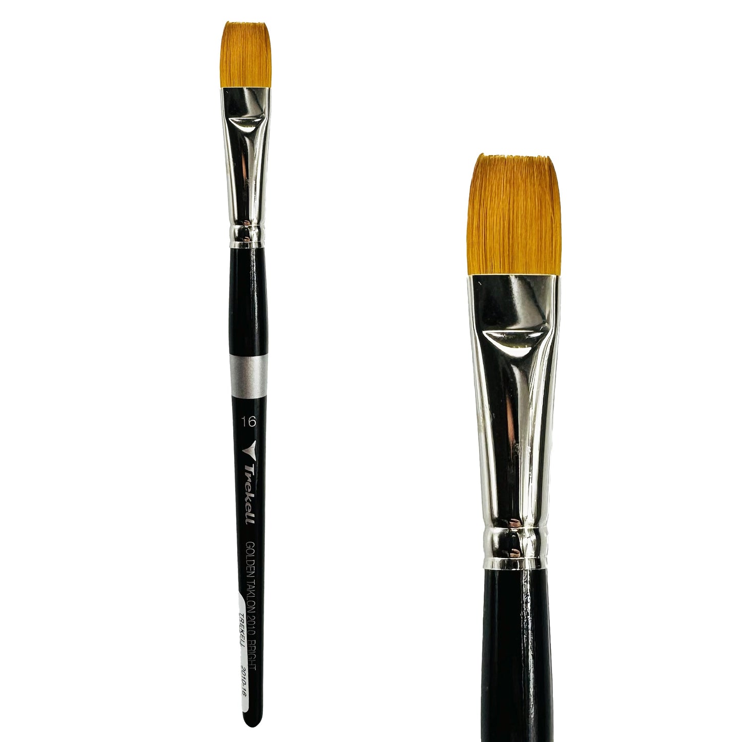 Trekell Golden Taklon Short Handle Artist Brush - Size #16 Bright