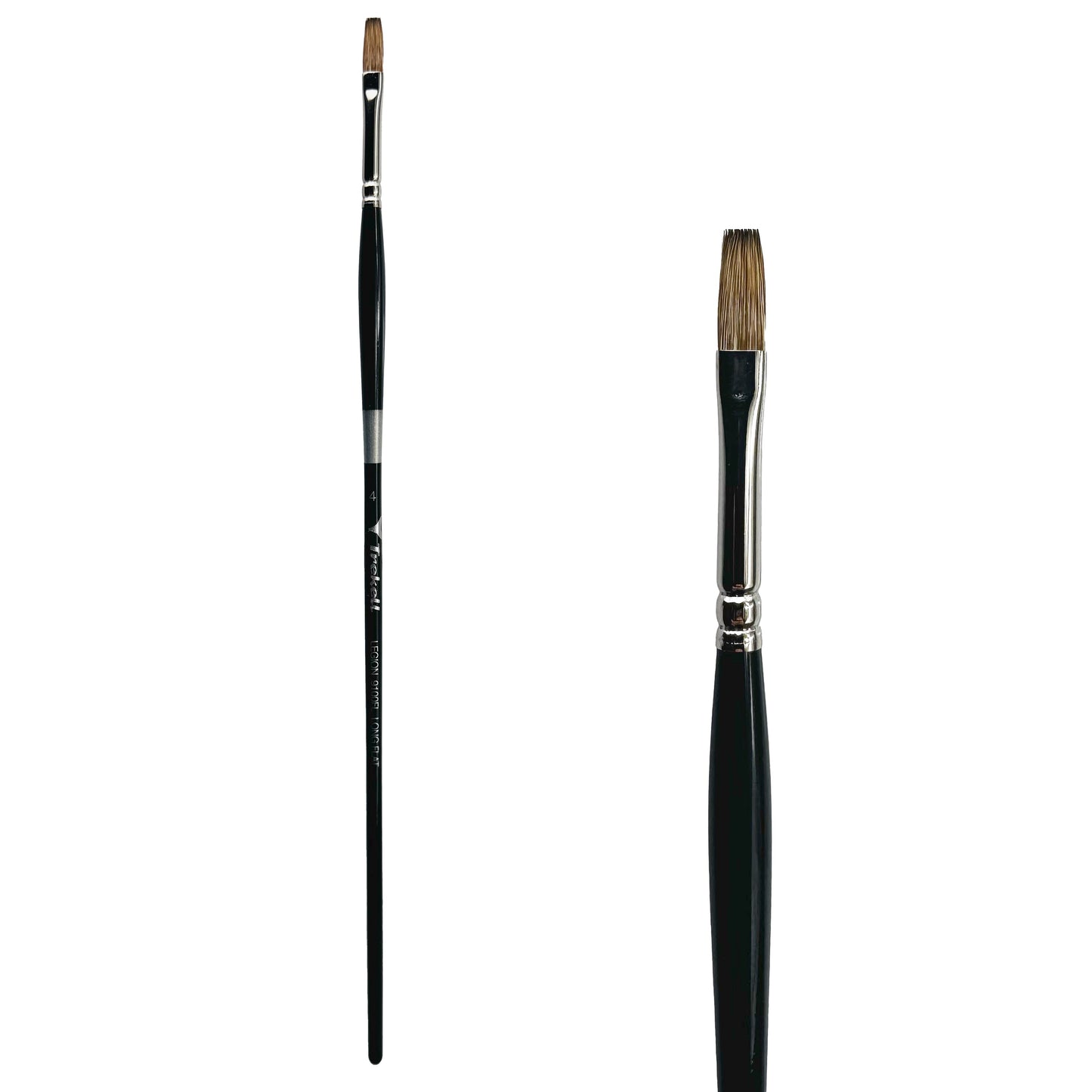 Trekell Legion Synthetic Mongoose Long Handle Artist Brush - Size #4 Long Flat