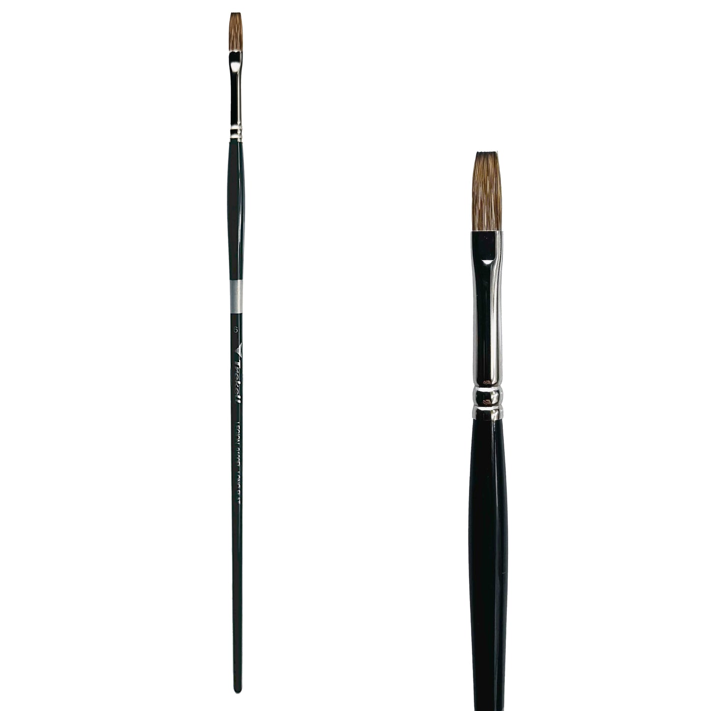 Trekell Legion Synthetic Mongoose Long Handle Artist Brush - Size #6 Long Flat