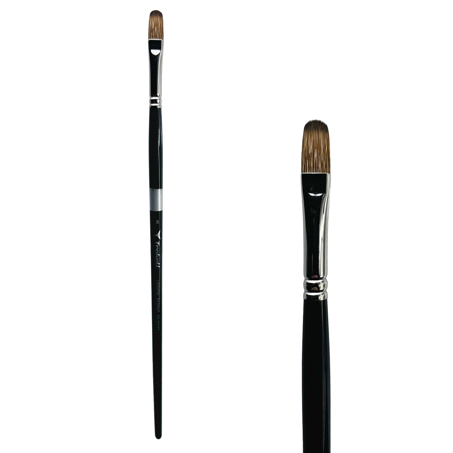 Trekell Legion Synthetic Mongoose Long Handle Artist Brush - Size #8 Filbert