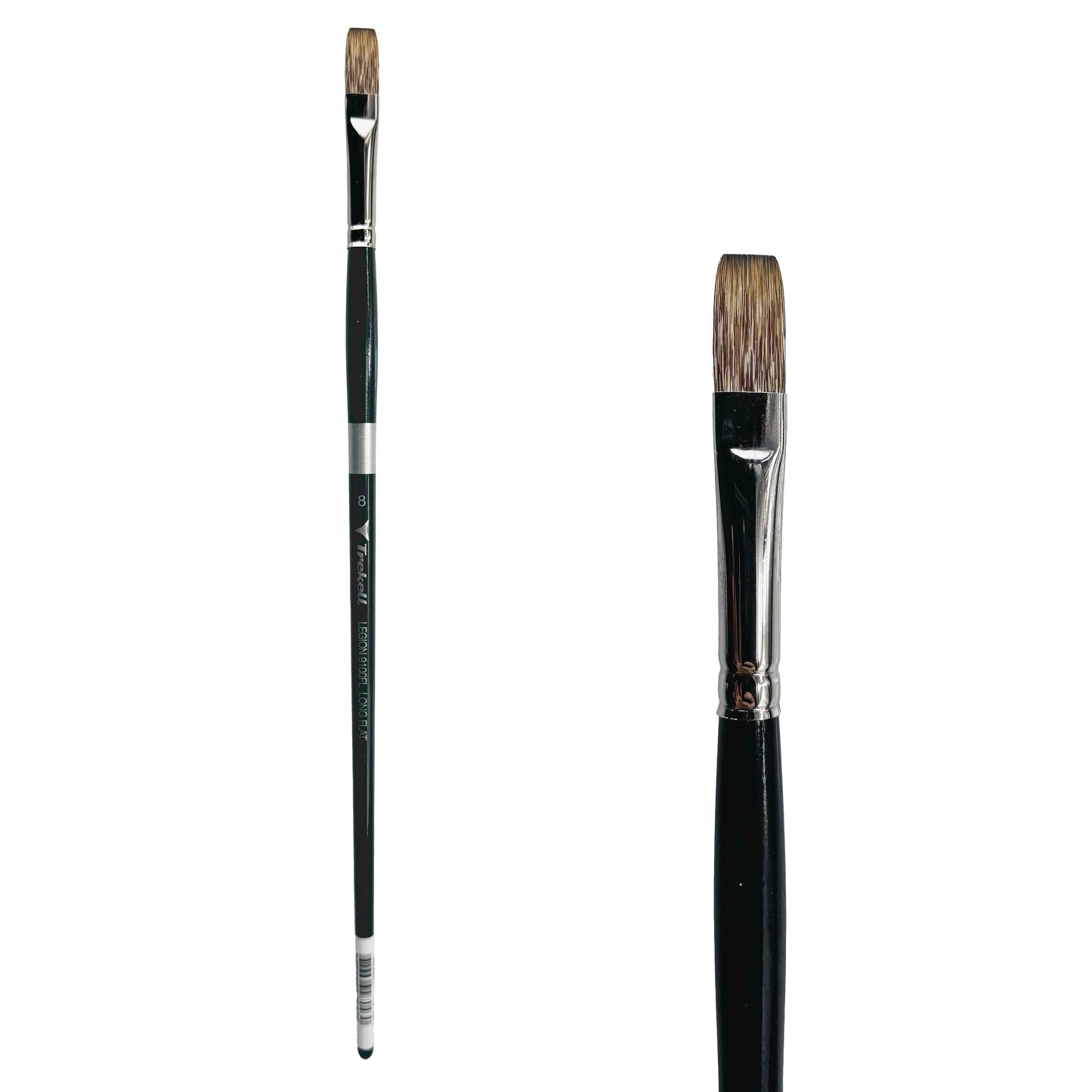Trekell Legion Synthetic Mongoose Long Handle Artist Brush - Size #8 Long Flat