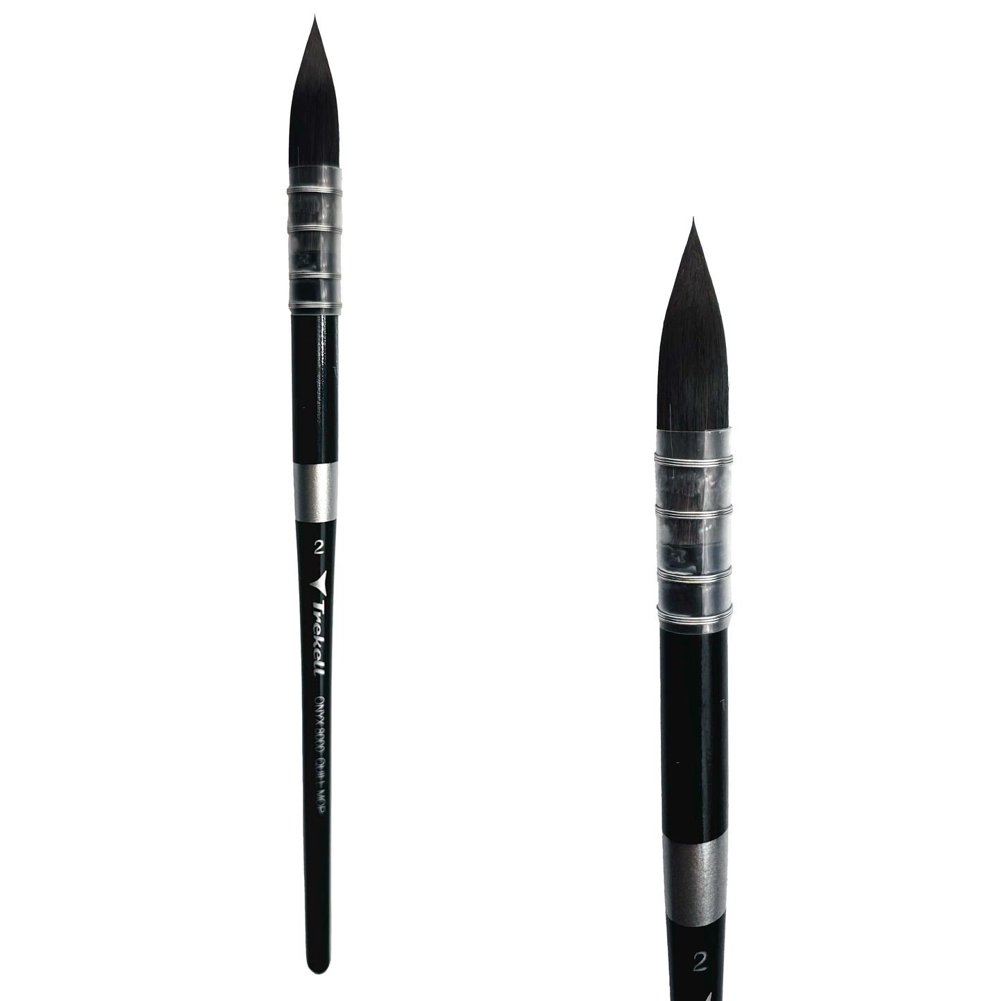 Trekell Onyx Synthetic Squirrel Short Handle Artist Brush - Size #2 Quill Mop