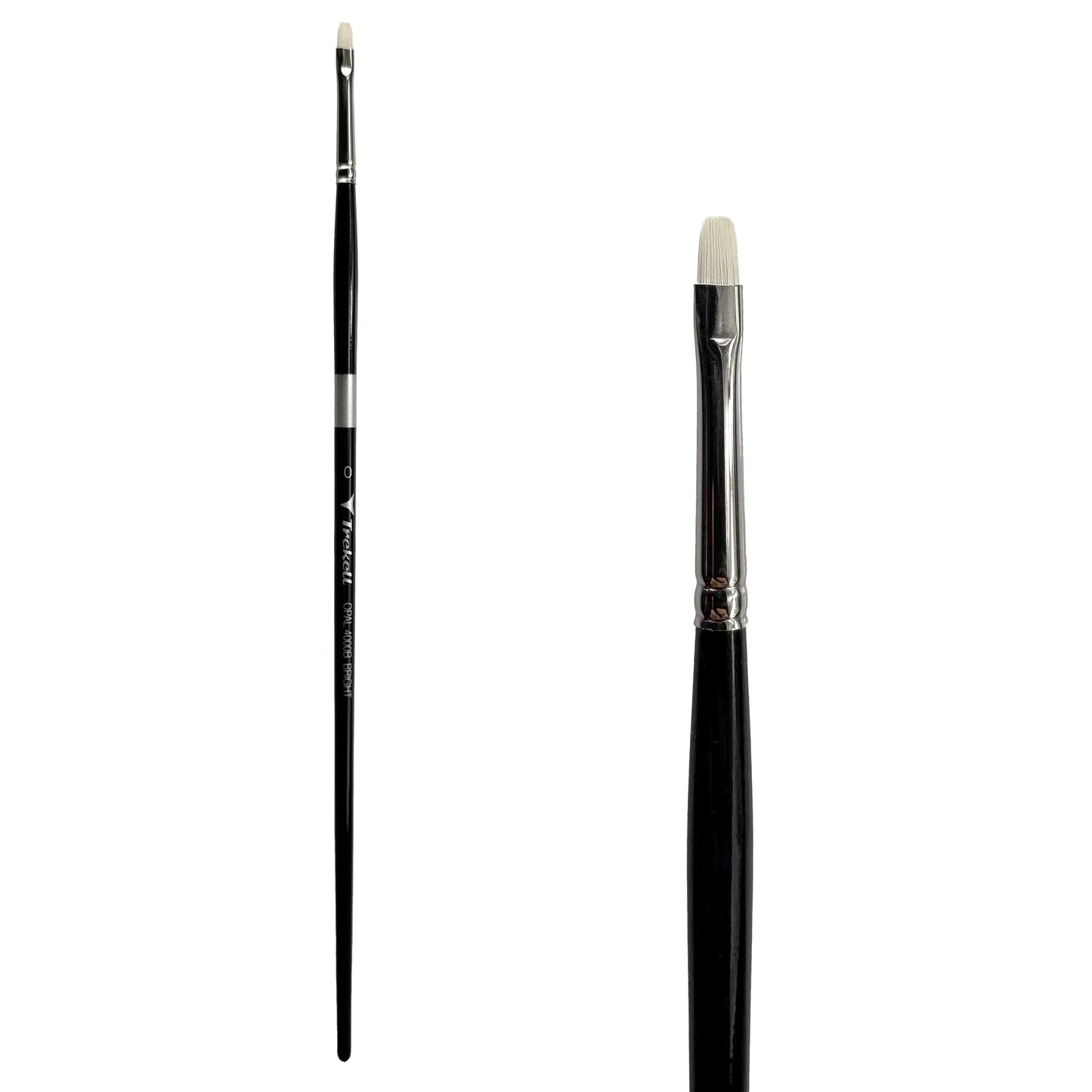 Trekell Opal Synthetic Hog Bristle Long Handle Artist Brush - Size #0 Bright