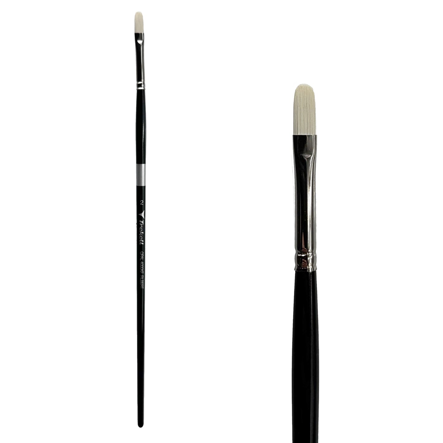 Trekell Opal Synthetic Hog Bristle Long Handle Artist Brush - Size #2 Filbert