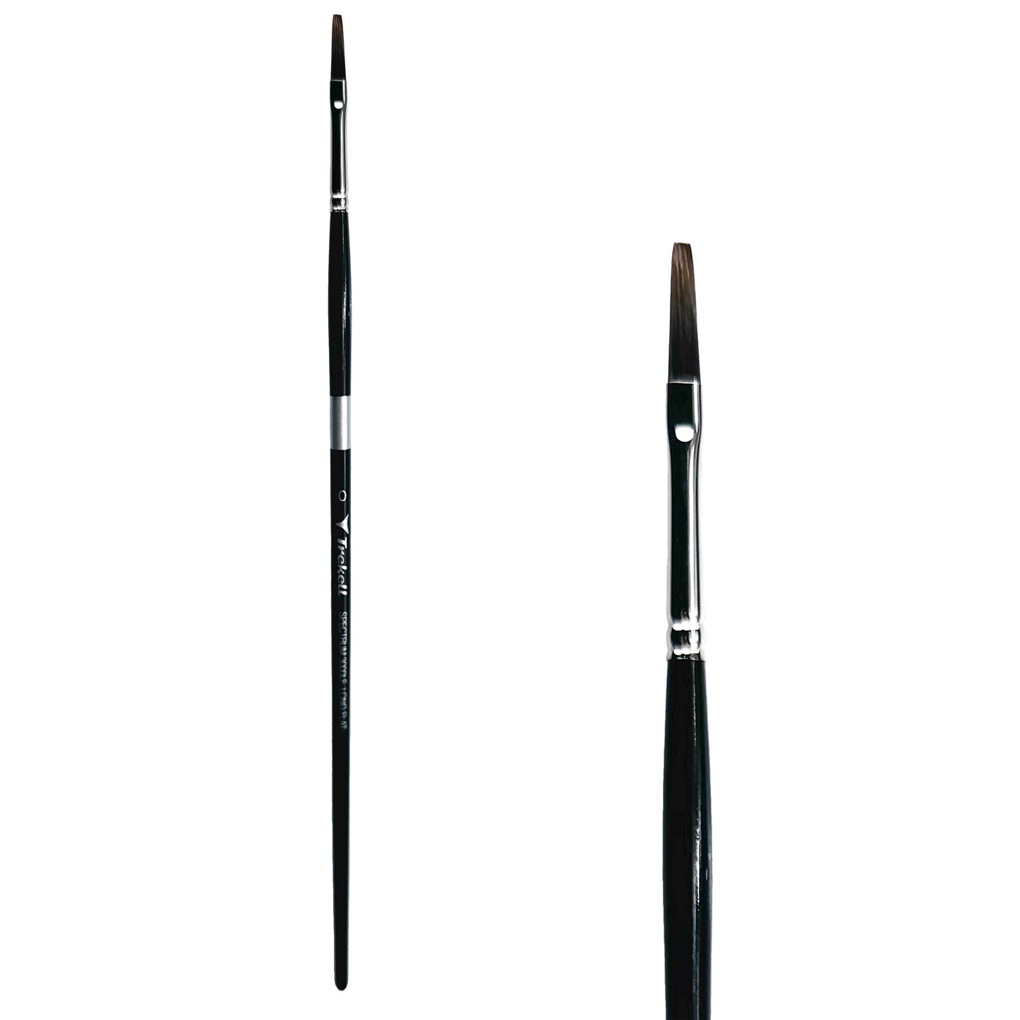 Trekell Spectrum Long Handle Artist Brush - Size #0 Long Flat