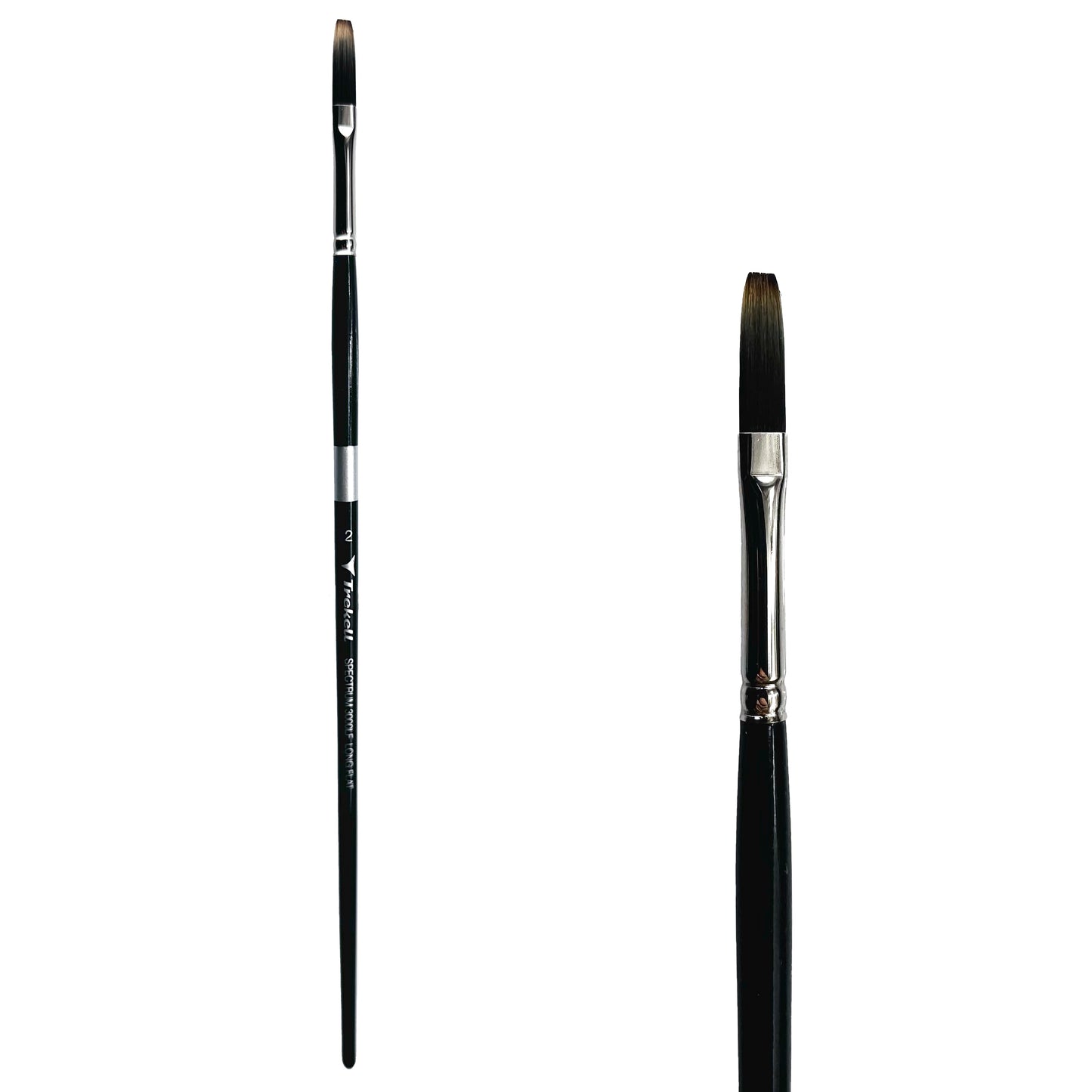Trekell Spectrum Long Handle Artist Brush - Size #2 Long Flat