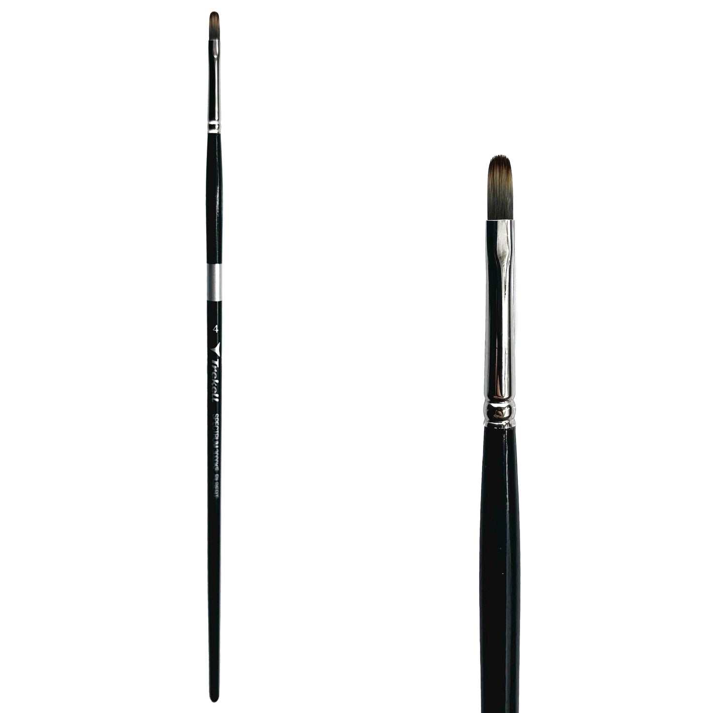 Trekell Spectrum Long Handle Artist Brush - Size #4 Filbert