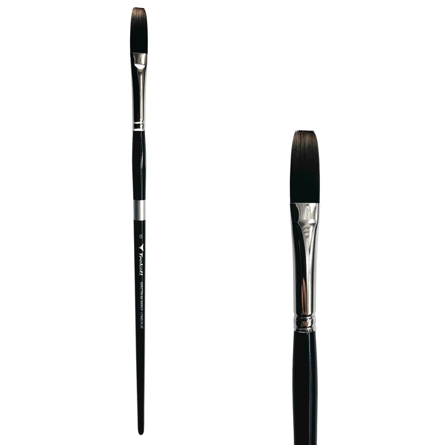 Trekell Spectrum Long Handle Artist Brush - Size #6 Long Flat