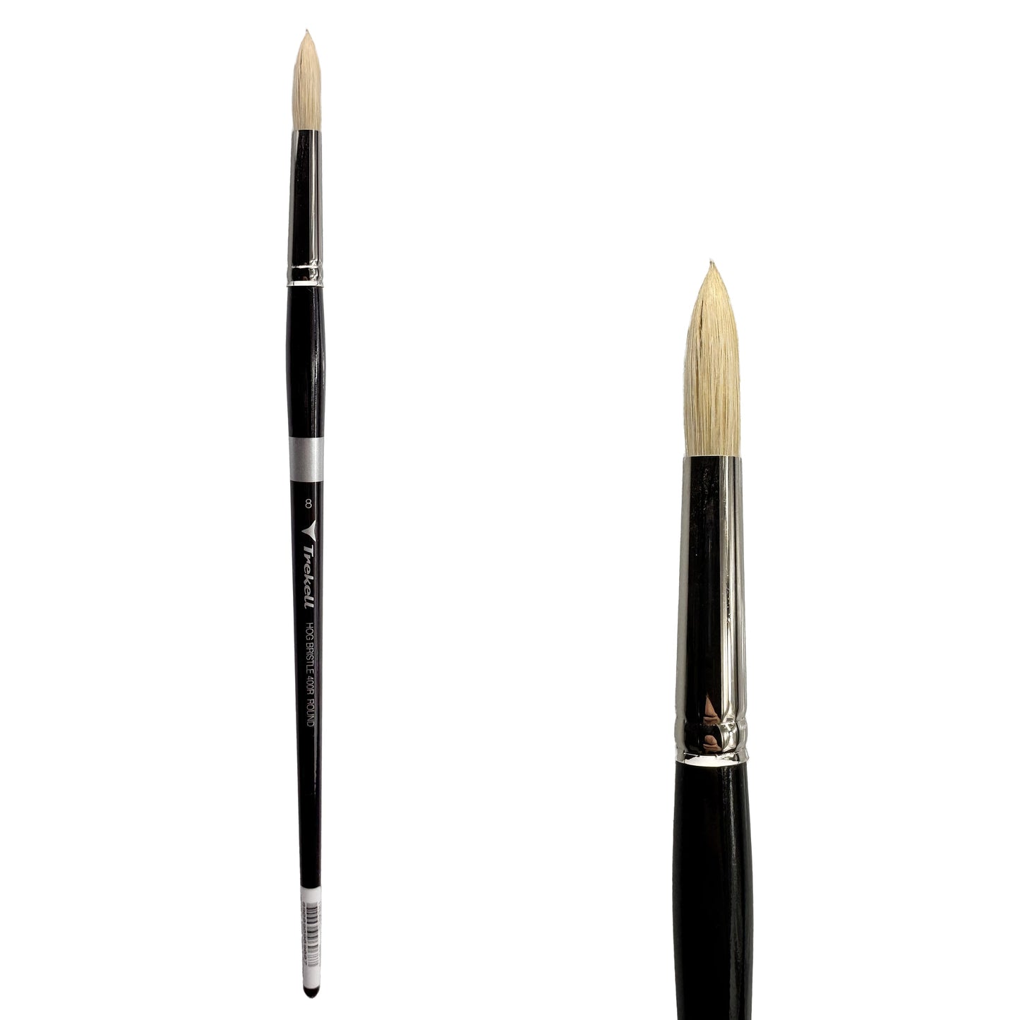 Trekell Hog Bristle Long Handle Artist Brush - Size #8 Round