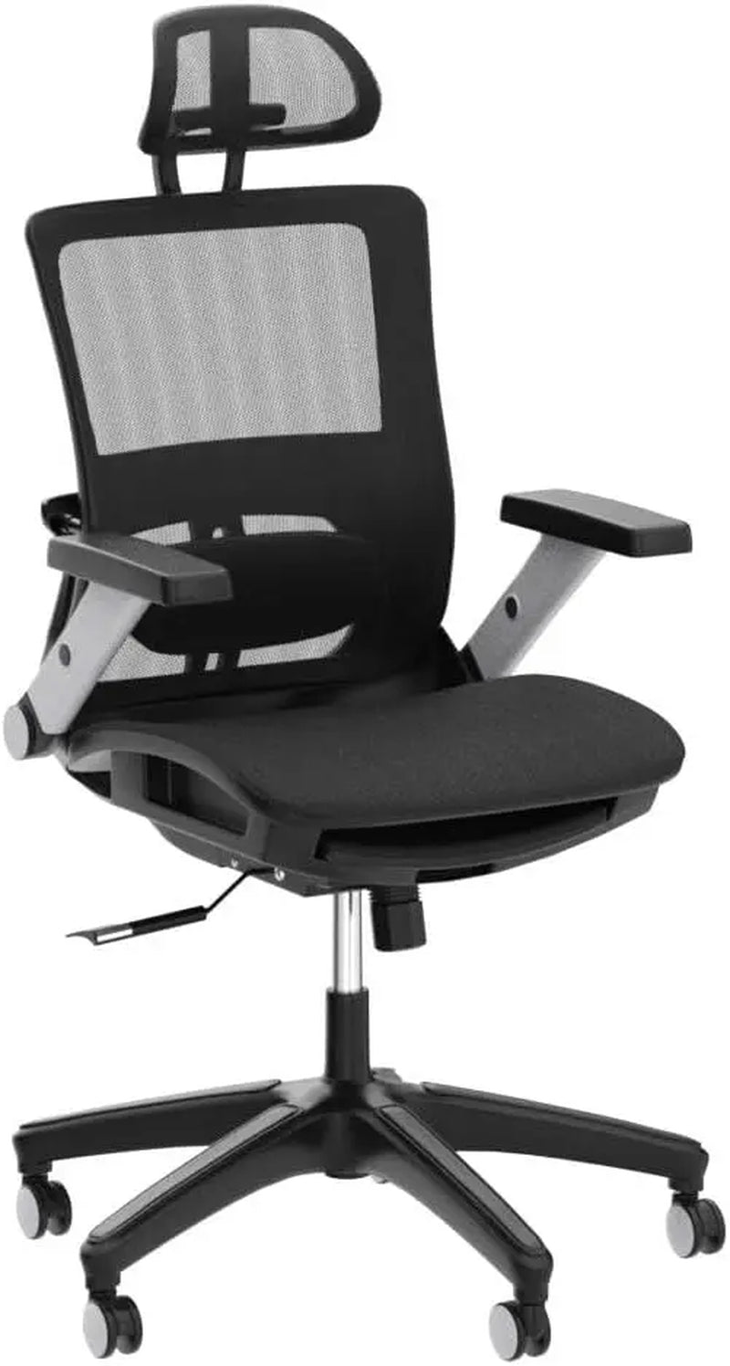 Colamy Ergonomic Mesh Office Chair with Footrest, High Back Computer Executive Desk Chair with Headrest and 4D Flip-Up