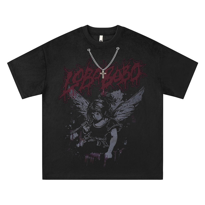 Loose Suede Crew Neck T-Shirt for Men and Women Base Layer