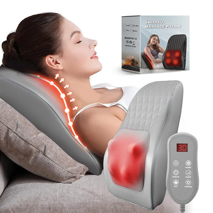 Back Massager Neck Massager with Heat,3D Kneading Massage Pillow for Relax Neck,Back,Shoulder,Legs,Gifts for Men Women Mom Dad