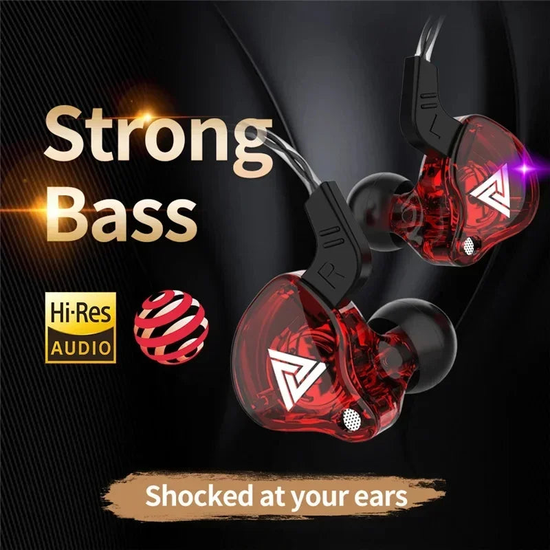 QKZ AK6 in Ear Earphone 6 Dynamic Driver Unit Headphone with Mic Stereo Sports HIFI Subwoofer Headset Monitor Earbuds