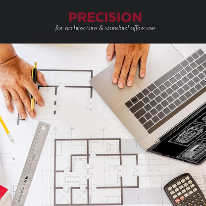 Metal Ruler 36 Inch Cork Back - Straight Edge 36 Inch Metal Ruler - Flexible & Non-Slip Stainless Steel - Imperial & Metric Graduations for Precision Measuring