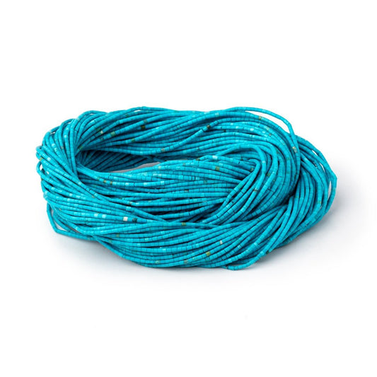 0.9mm Turquoise Howlite Handcut Plain Tube Beads 15.5 inch 350 pieces