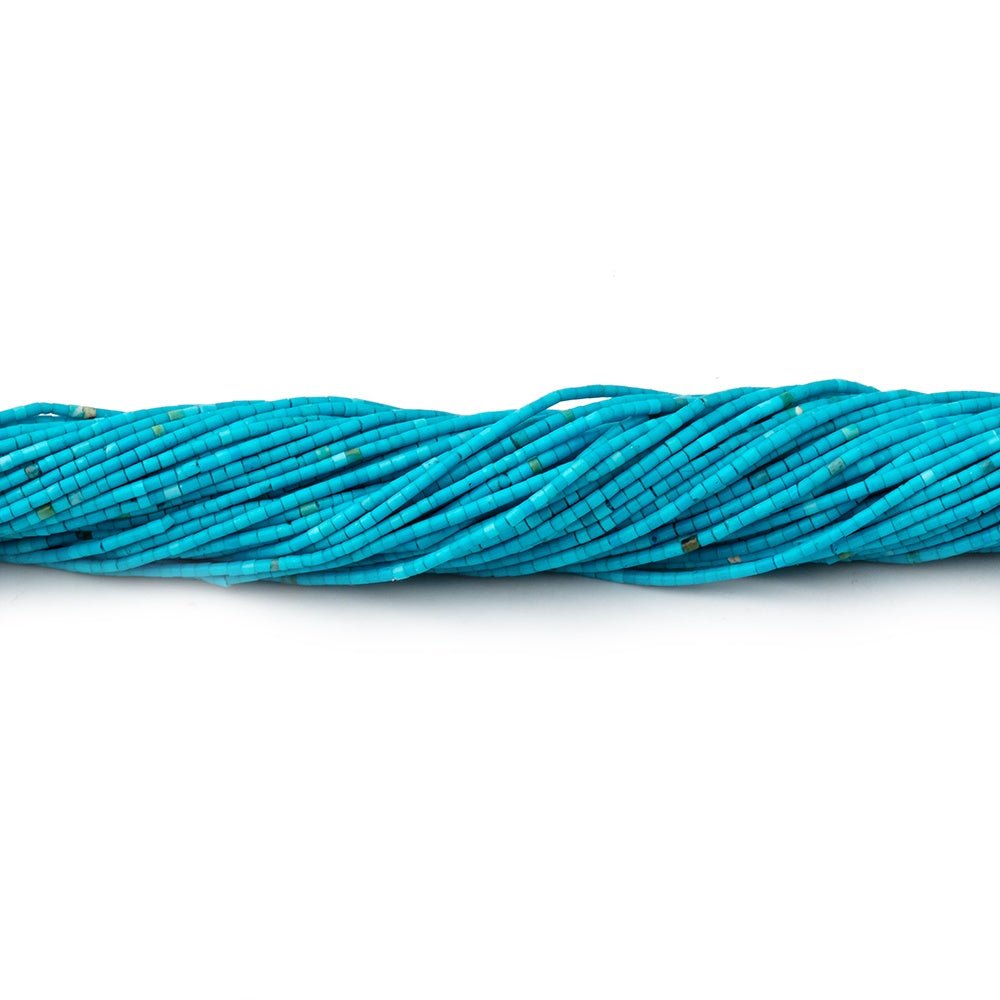 0.9mm Turquoise Howlite Handcut Plain Tube Beads 15.5 inch 350 pieces