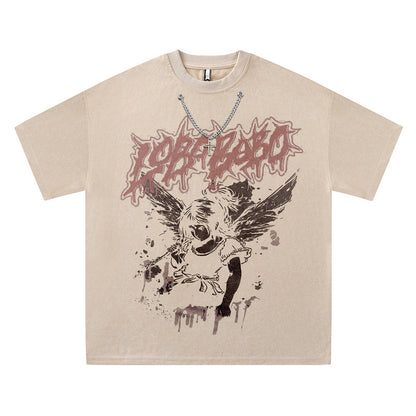 Loose Suede Crew Neck T-Shirt for Men and Women Base Layer