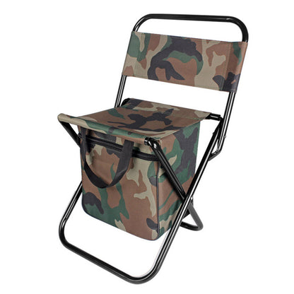 Outdoor Camping Folding Chair with Storage Backrest and Carrying Bag for Art Students' Sketching