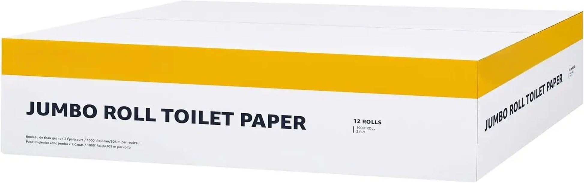 2-Ply White 9' Jumbo Roll Toilet Paper | Bulk for Business | Septic Safe | Universal Dispensers Compatible | FSC Certified