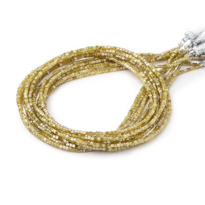 1-1.5mm Canary Yellow Diamond Cube Beads 16 inch 315 pieces