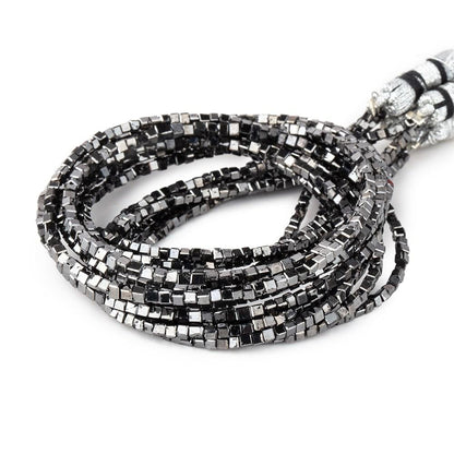 1-2mm Black Diamond Unfaceted Cube Beads 15 inch 255 pieces