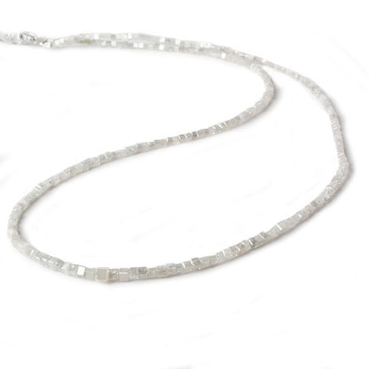 1-2mm White Diamond Unfaceted Cube Beads 14 inch 295 pieces