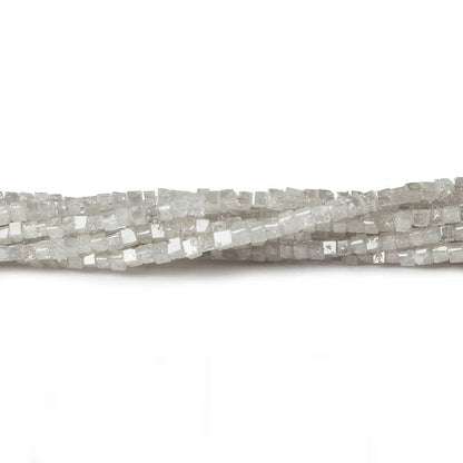 1-2mm White Diamond Unfaceted Cube Beads 14 inch 295 pieces
