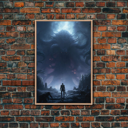 Apocalypse, Dark Art Print, dark fantasy art, Canvas Print, Wall Hanging, Portrait Art, Spooky Decor, Horror Home Decor, Unique Gift