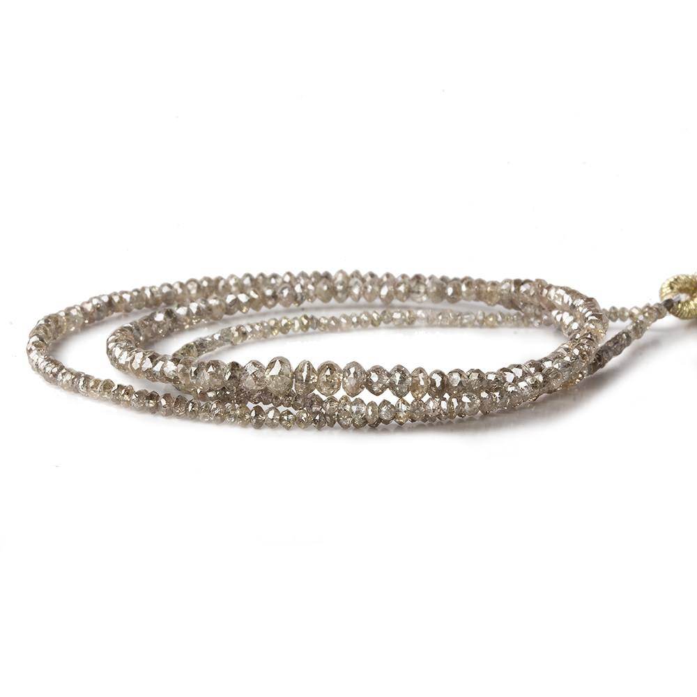 1-3mm Champagne Diamond Faceted Rondelle Beads 16 inch 310 pieces