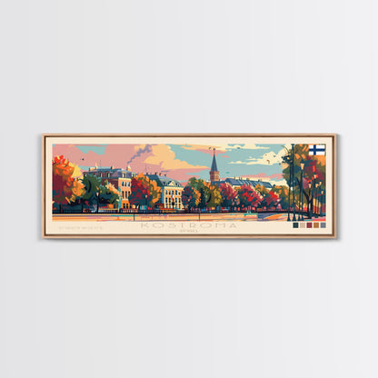 Kostroma Russia  Wall Art, Panoramic Travel Poster, Panoramic Framed Canvas Print, City Wall Art, Wall Hanging Home Decor, Travel Art