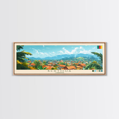 Bertoua, Cameroon Travel Poster Panoramic Canvas Print, Bertoua, Cameroon Painting, Cameroon Art, Bertoua Travel Art, Guest Room Painting