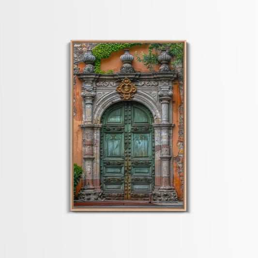 Change23 Hacienda Architecture Framed Canvas Print, Mexican Wall Art, Art of Mexico, Original Artwork, Wood Framed Ready To Hang