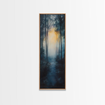 Forest Sunrise Pathway Framed Canvas Print | Smoky Mountain Art | Rustic Decor | Bedroom Art | Fall Artwork | Landscape Painting
