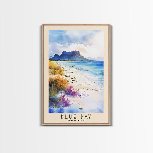 Blue Bay, Mauritius Watercolor Print, Vacation Gift, Mauritius Wall Art, Vacation Wall Art, Vacatation Memories, Beach Decor, Beach Or Lakehouse Art
