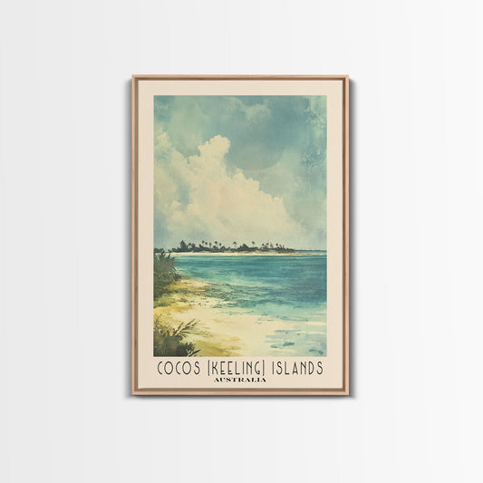 Cocos (Keeling) Islands, Australia Watercolor Print, Vacation Gift, Australia Wall Art, Beach Painting, Beach Decor, Beach Or Lakehouse Art