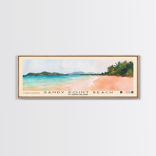 Sandy Point Beach, US Virgin islands Watercolor Print, Vacation Gift, US Virgin islands Wall Art, Beach Painting, Beach Decor, Beach Or Lakehouse Art