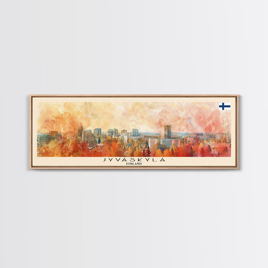 Jyvaskyla Finland Travel Art, City Art, Framed Canvas Print or Metal Wall Art, Europe Travel Poster, Panoramic Wall Art, Extra Wide Wall Art
