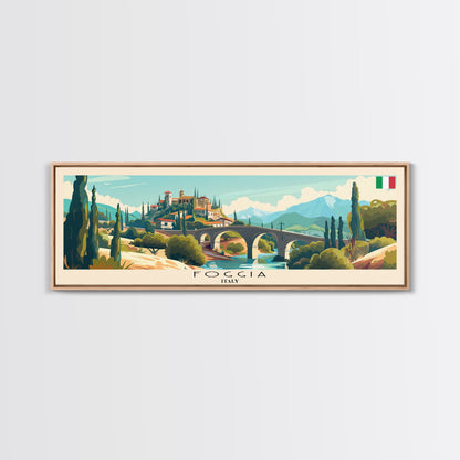 Foggia Italy Wall Art, Panoramic Travel Poster, Panoramic Framed Canvas Print, City Wall Art, Wall Hanging Home Decor, Travel Art
