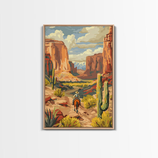 Colorful Western Cowboy Boots with Floral Design - Framed Canvas Print, Rustic Wall Art, Western Boot Decor for Living Room