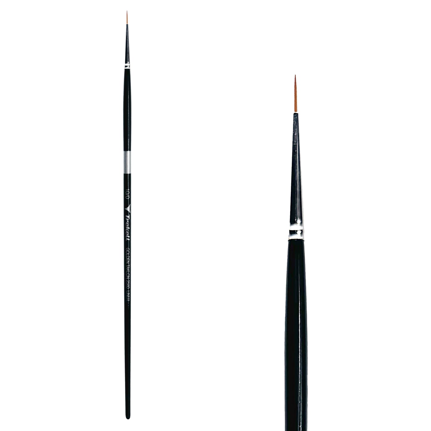 Trekell Golden Taklon Long Handle Artist Brush -  Size #10/0 Liner