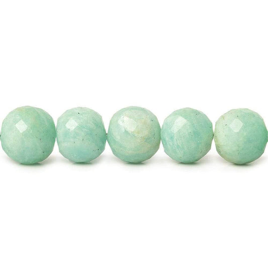 10-10.5mm Amazonite Faceted Round Beads 19 pieces