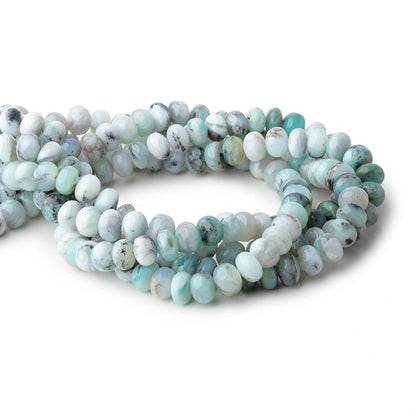 10-10.5mm Blue Peruvian Opal Plain Rondelle Beads 16 inch 54 pieces