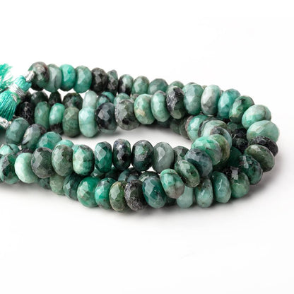 10-10.5mm Brazilian Emerald Faceted Rondelle Beads 7.5 inch 32 pieces