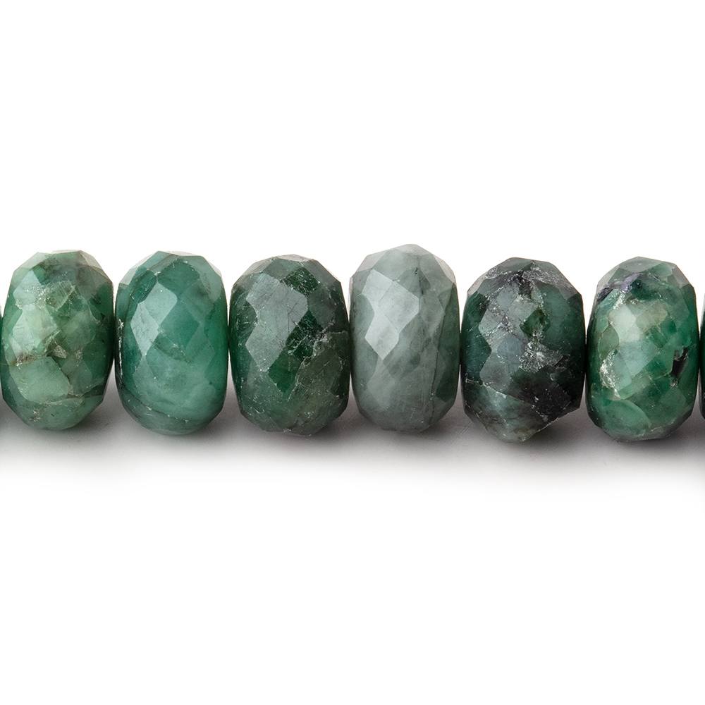 10-10.5mm Brazilian Emerald Faceted Rondelle Beads 7.5 inch 32 pieces