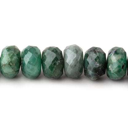 10-10.5mm Brazilian Emerald Faceted Rondelle Beads 7.5 inch 32 pieces
