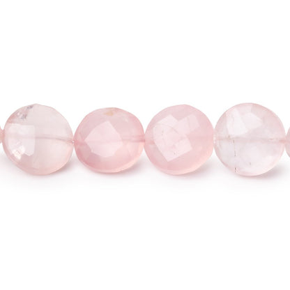 10-10.5mm Rose Quartz Faceted Coin Beads 8 inch 20 pieces