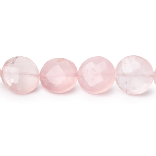 10-10.5mm Rose Quartz Faceted Coin Beads 8 inch 20 pieces